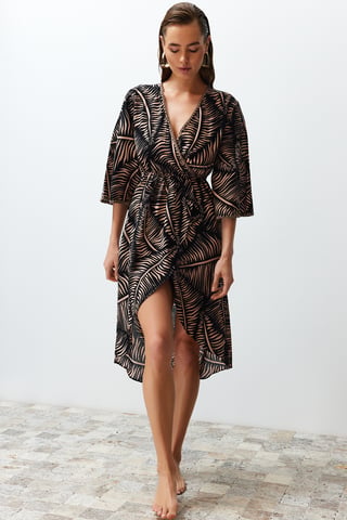 Women's Ethno–Muster Midi Short Strand Regular fit Dresses