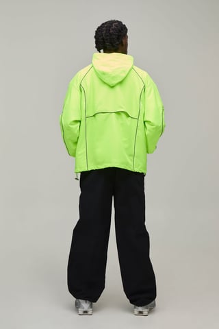 Regular Fit Piping Hooded Cagoule