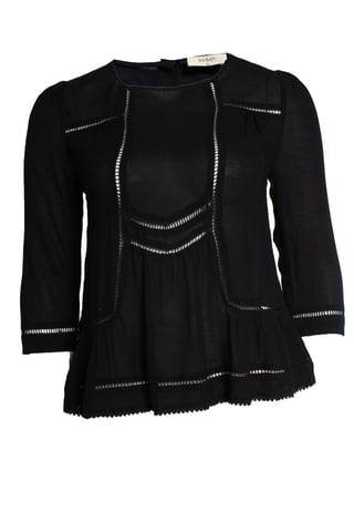 Ba&sh, open woven top in black