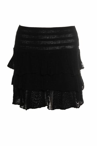 Maje, black ruffle skirt