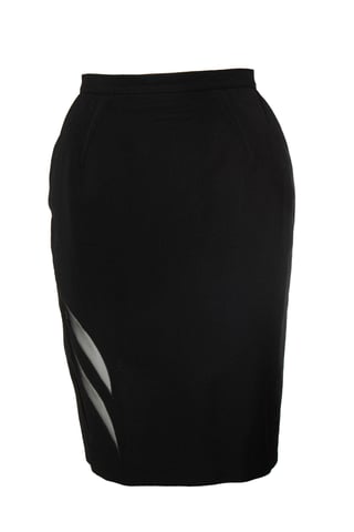Thierry Mugler, mini skirt with sheer details