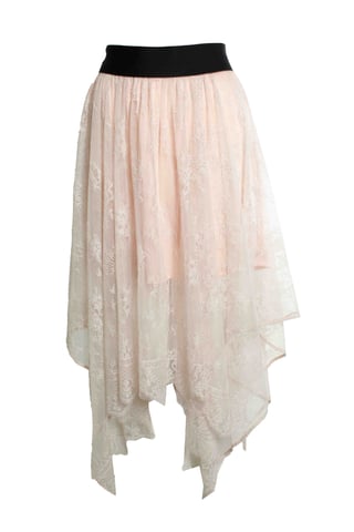 Maje, pink lace skirt