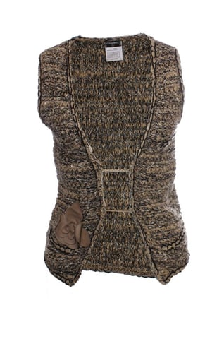 Chanel, light brown bouclé vest with gold buttons