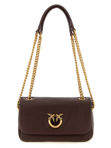 PINKO Brown Lamb Leather Shoulder Bag