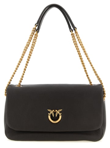 PINKO Brown Lamb Leather Shoulder Bag