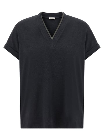 Brunello Cucinelli Gray Cotton T-Shirt