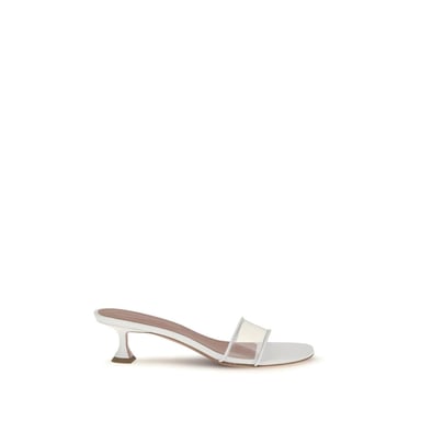 Amina Muaddi White Pvc Sandals