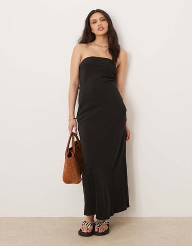 ASOS DESIGN bandeau maxi dress in black