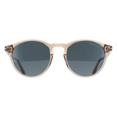 Tom Ford Aurele FT0904 57V glanzende beige-blauwe zonnebril