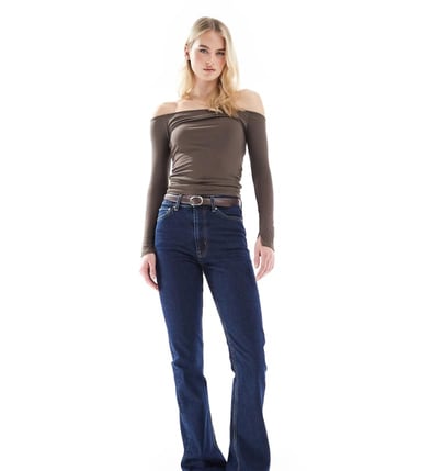 ASOS DESIGN Tall mid rise flare jeans in rinse