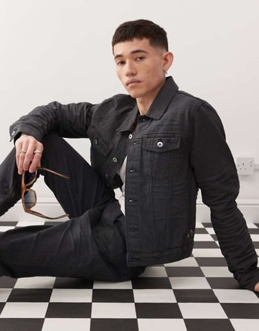 Cheap Monday x Landon Barker Issue belagd denimjacka i svart
