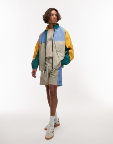 Parlez breeze contrast panel detail track jacket in multi