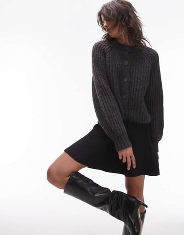 ARKET sculptural flippy mini skirt in black