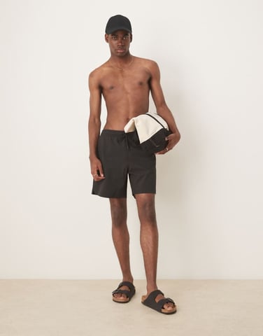 Abercrombie & Fitch swimwear 7\\" short in black"