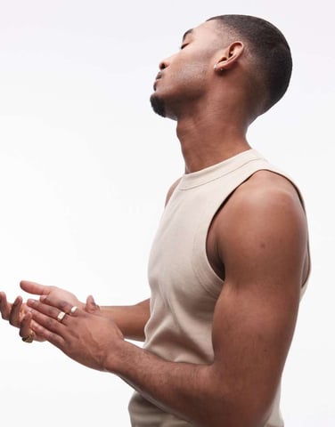 Topman fitted rib vest with high neck in stone