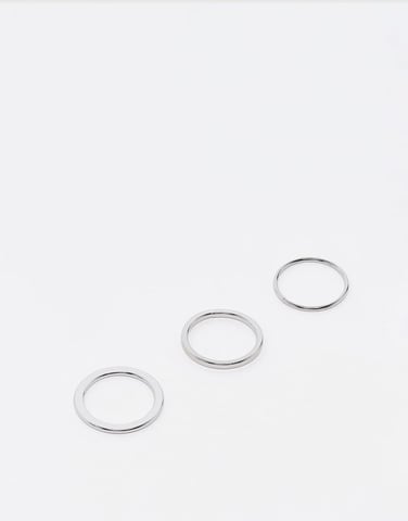 Weekday rings 3-pack in silver