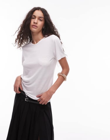 ARKET linen blend relaxed t-shirt in white