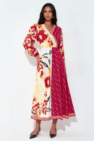Printed Belted Maxi Dress