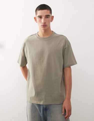 Weekday Great boxy oversized t-shirt in khaki