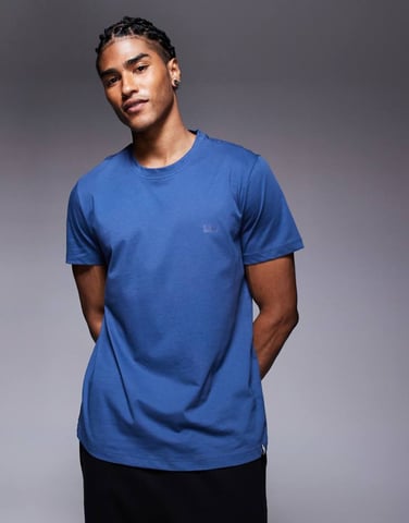 BOSS Bodywear 365 logo t-shirt regular fit in mid blue
