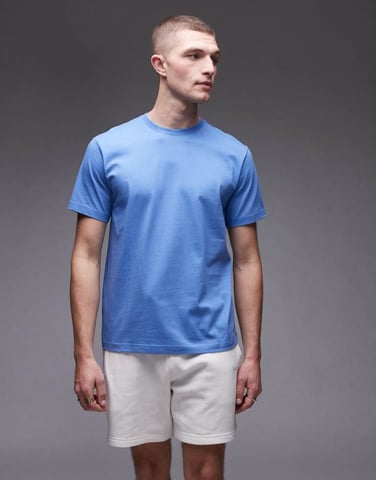 ARKET jersey t-shirt in light blue
