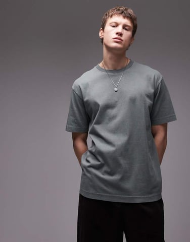 Topman relaxed washed t-shirt in sage