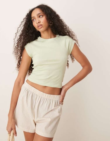 ASOS DESIGN raglan sleeve baby tee in pastel green