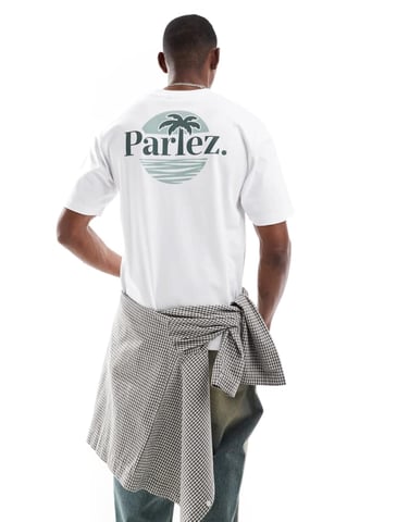 Parlez Boca short sleeve logo t-shirt with back print in white
