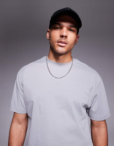 ASOS DESIGN tung avslappnad t-shirt i grått