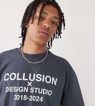 COLLUSION Logo t-shirt in grey
