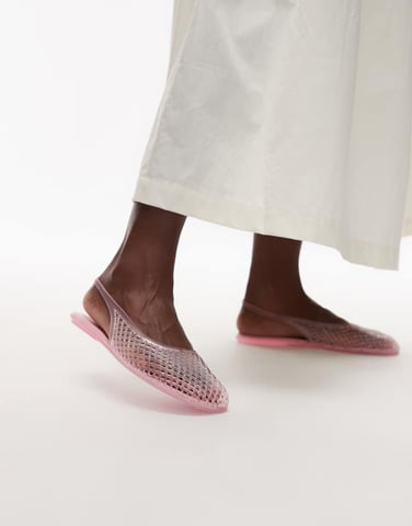 Topshop Harper jelly slingback ballet in pink
