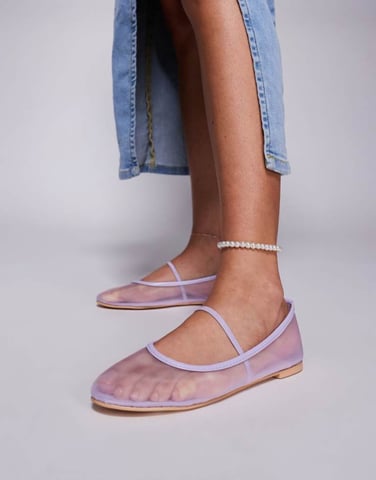 Public Desire Twiggie ballet flat in mesh lilac