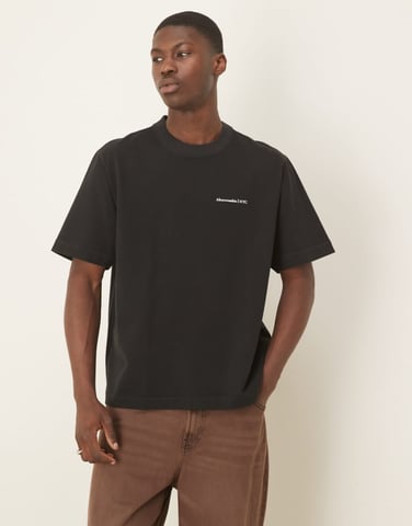Abercrombie & Fitch premium logo t-shirt in black