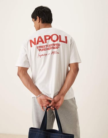 ASOS DESIGN oversized t-shirt with city print in white