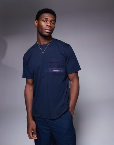 Marshall Artist logo seafield t-shirt in navy