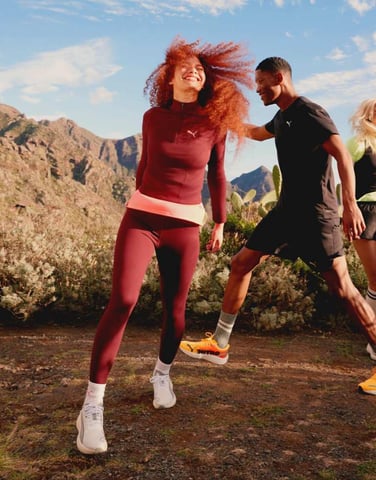Puma Evolve training leggings in burgundy