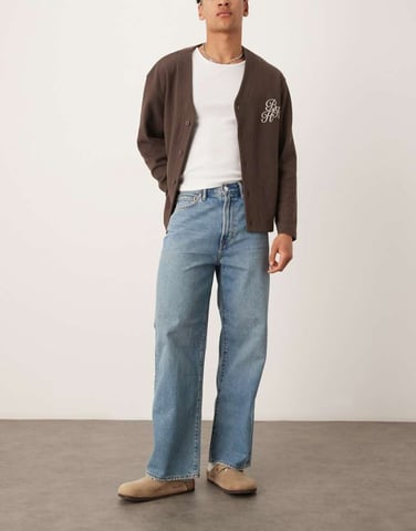 Abercrombie & Fitch baggy carpenter jean in light blue wash