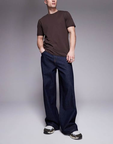 ASOS DESIGN loose jeans in raw wash