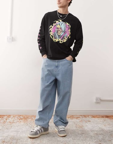 Santa Cruz Big baggy jeans in light wash blue