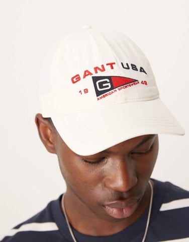 GANT USA flag logo baseball cap in cream