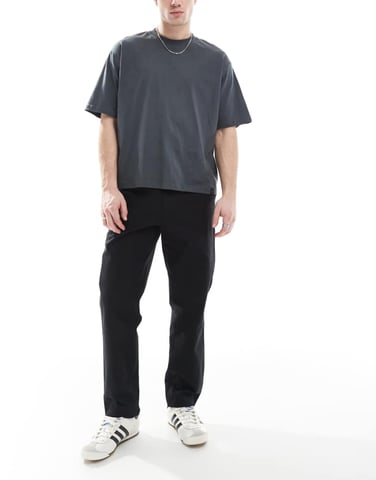 Farah hawtin canvas tapered trousers in black