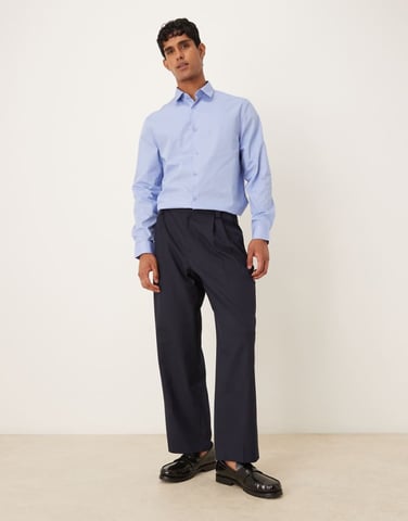 ASOS DESIGN formal easy iron regular shirt in blue