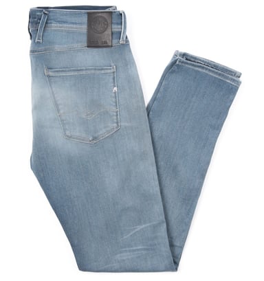 Replay Anbass Hyperflex Bio Slim Fit Jeans - Mid Blue Fade
