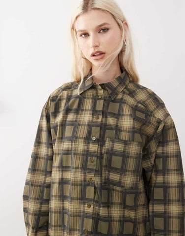 COLLUSION oversized shirt in check