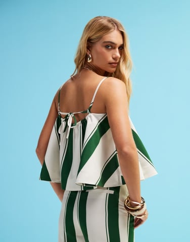 ASOS DESIGN tailored bandeau co-ord top in deckchair stripe