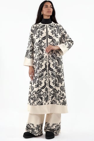 Floral Tunic And Wide-Leg Pants Set