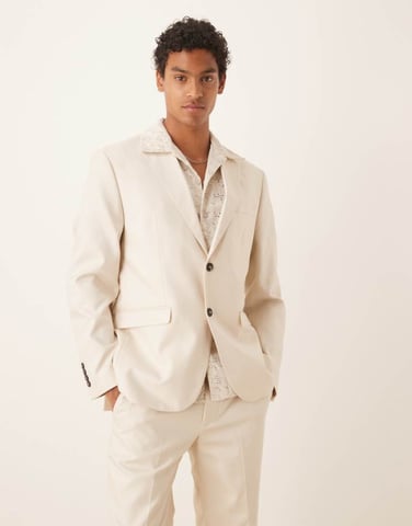 Selected Ascot regular fit blazer in cream