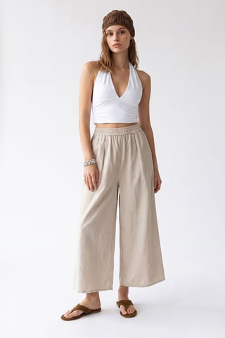 Wide-Leg Tencel Ankle-Length Trousers