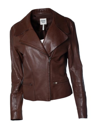 Hermes, leather biker jacket in brown