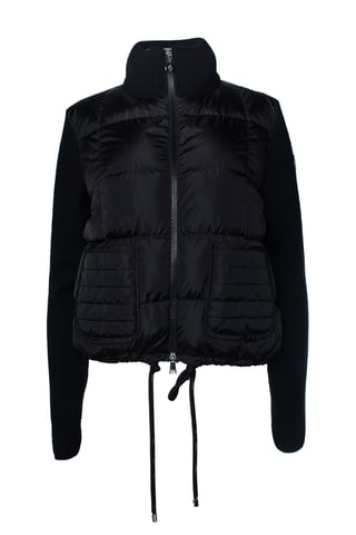 Moncler, hybrid vadderad kofta i svart